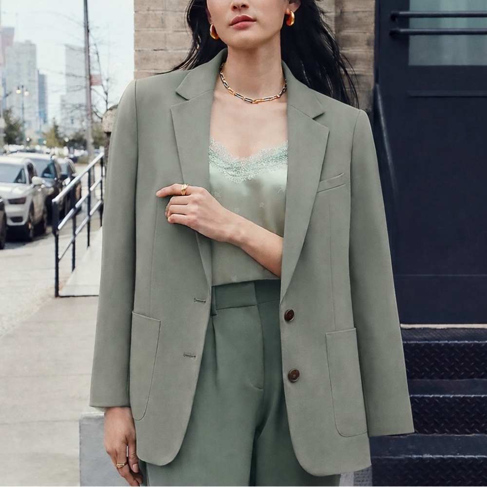 LOFT Olive Green Tailored Blazer